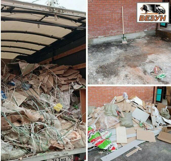 Чистый двор после вывоза мусора на Газели в частном секторе Томска