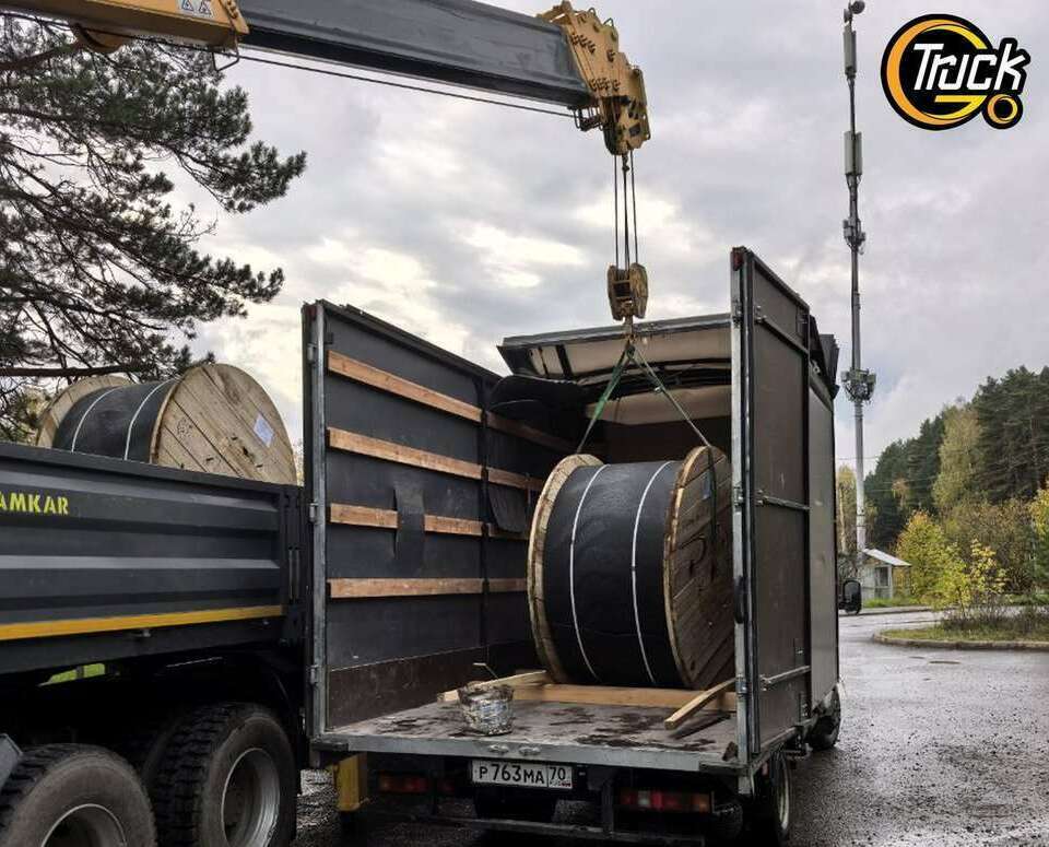 Загрузка Газели краном на КПП Сосновское, Северск. Вес 2.5 тонны