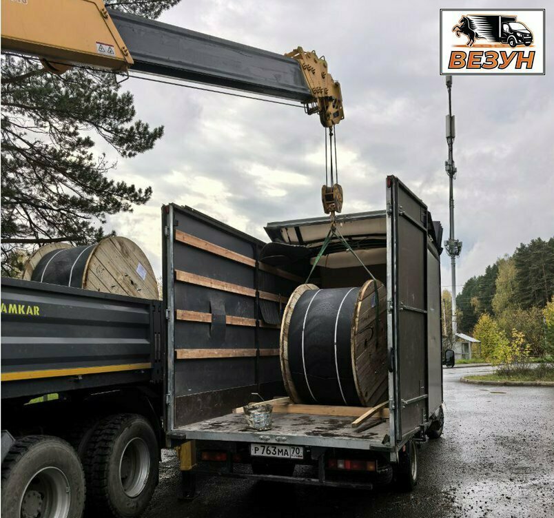 Загрузка Газели краном на КПП Сосновское, Северск. Вес 2.5 тонны